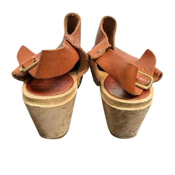 BRYR Daphne Block Heel Clog Brown Leather in “Whiskey” Size 37/7 - Picture 7 of 13